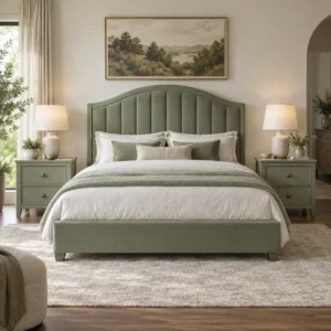 Ivory Curved Boucle Bed Set