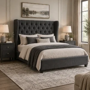 Sage Black Arched Headboard Bed Set